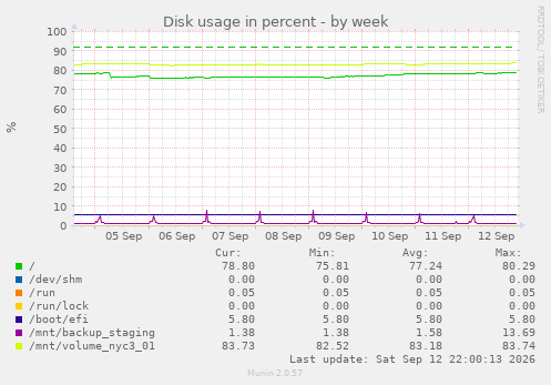 Disk usage in percent