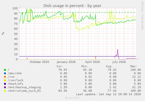 Disk usage in percent